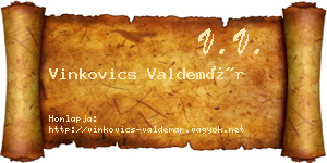 Vinkovics Valdemár névjegykártya